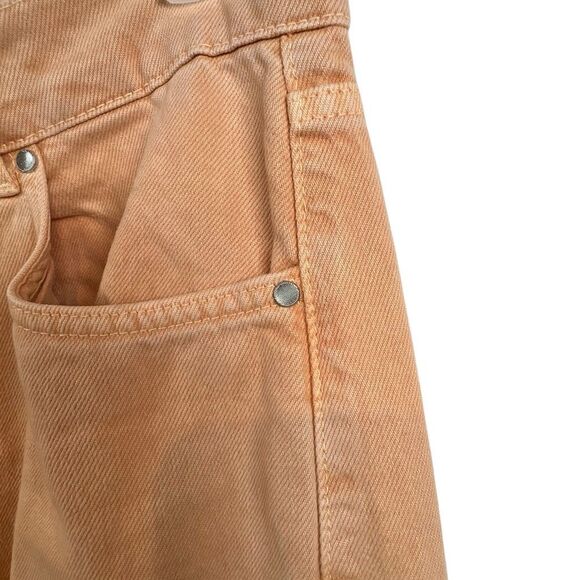 ZARA ZW Twisted Seam Wide Leg High Waist Jeans Peach Orange Size 6 US / 38 EUR - Picture 8 of 13